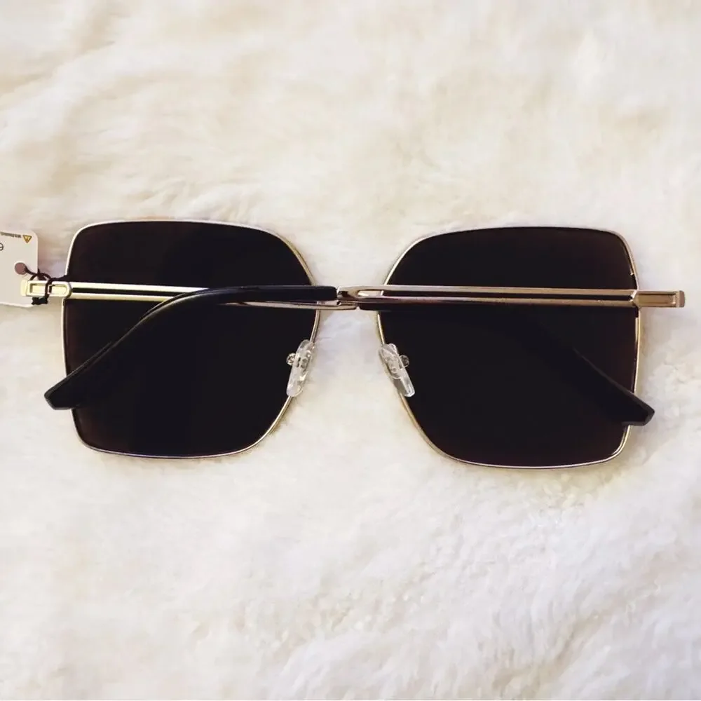 Monica Black Geometric Sunglasses